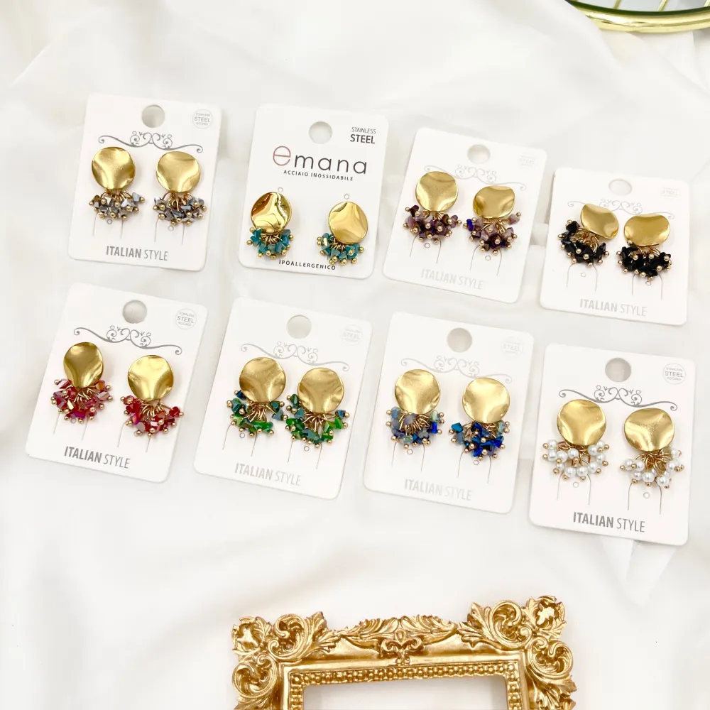 Tondo grappoli  -Orecchini Moda - OMM-428-27