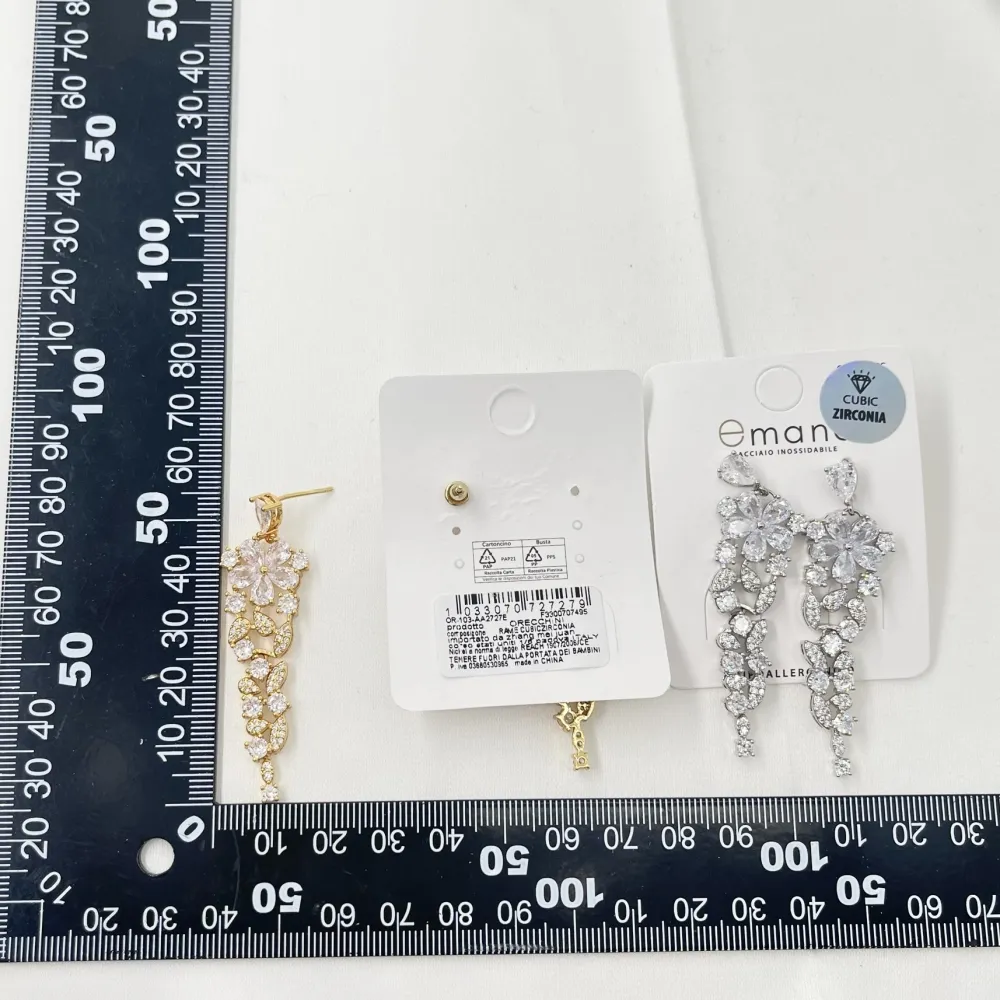 Fiore-Orecchini in Ottone e Zirconia - OMZ-103-AA2727E