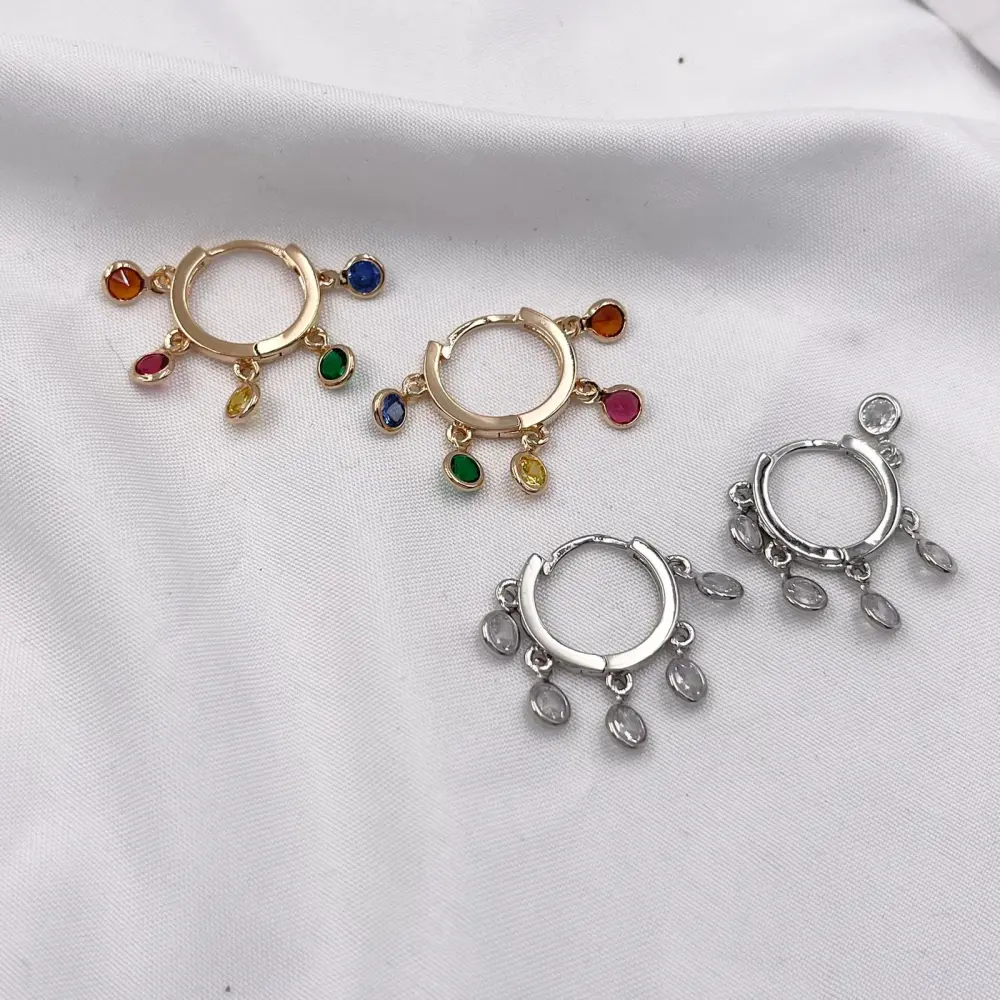 Cerchio con Punto Luce-Orecchini con Zirconia - OMZ-109-23