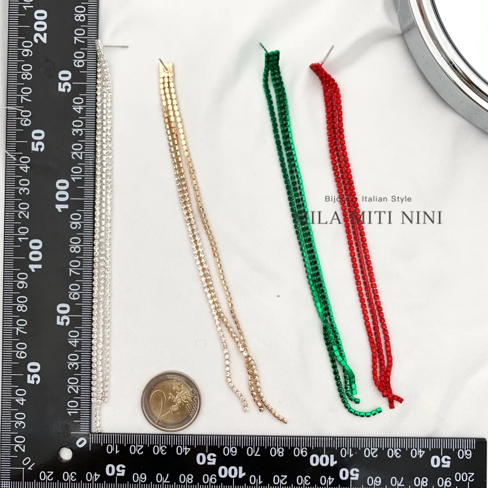 Napine Lunghe con Strass-Orecchini con Zirconia - OMZ-159-19255