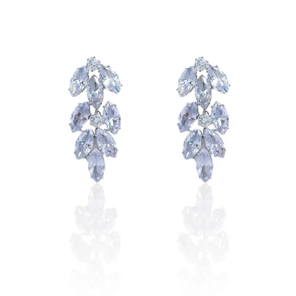 Foglia Pendente-Orecchini con Zirconia - OMZ-159-22090