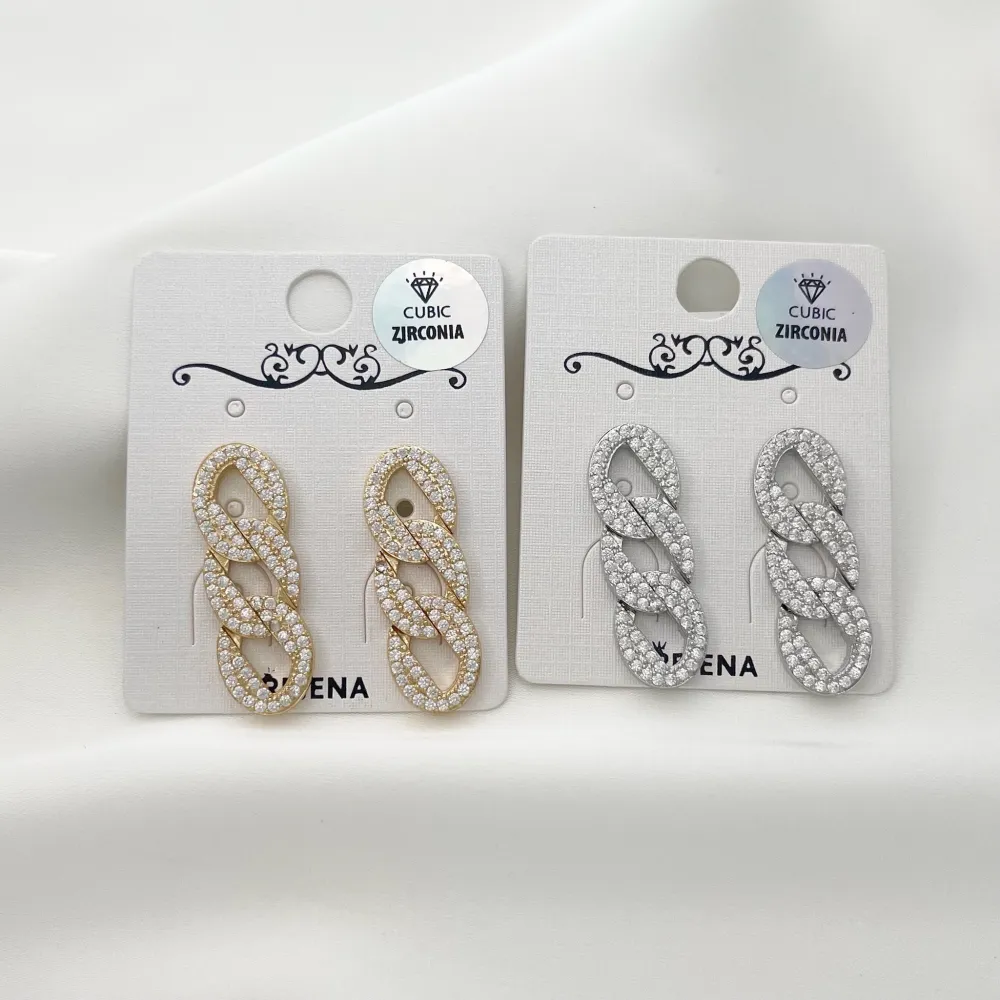 Catena Groumette con Zirconia-Orecchini con Zirconia - OMZ-506-247