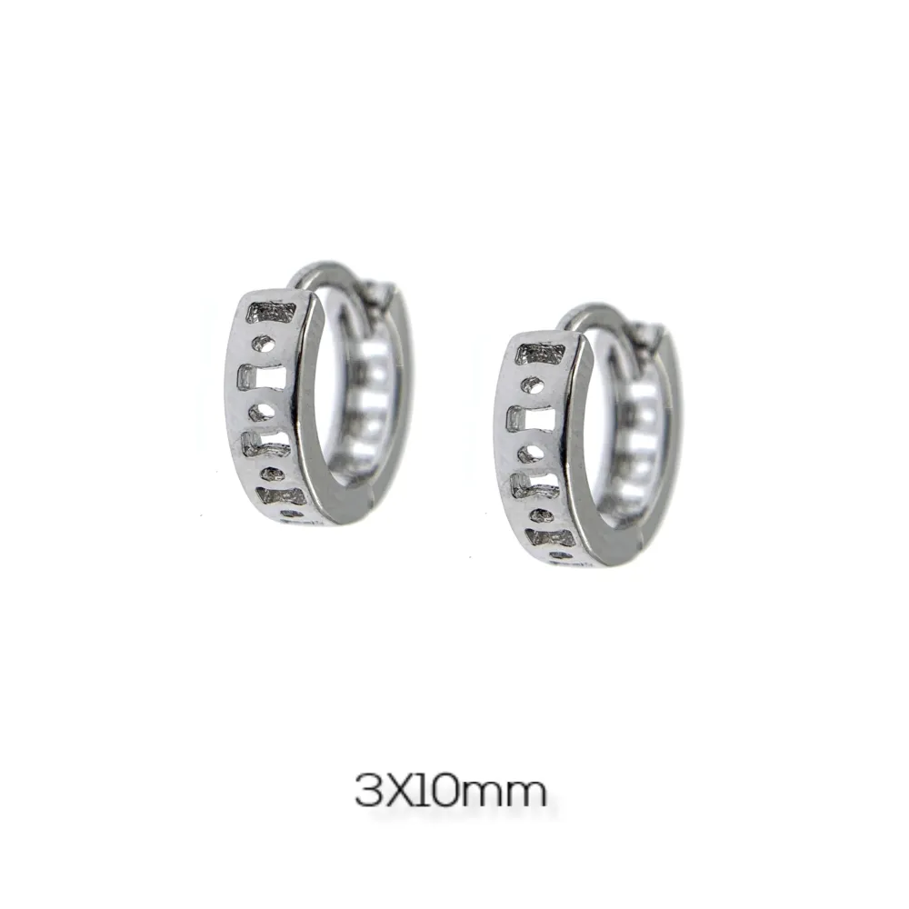 OMZ7263-Fantasia 3x10mm - Orecchini a Cerchio - OMZ7263-Fantasia 3x10mm - Orecchini a Cerchio