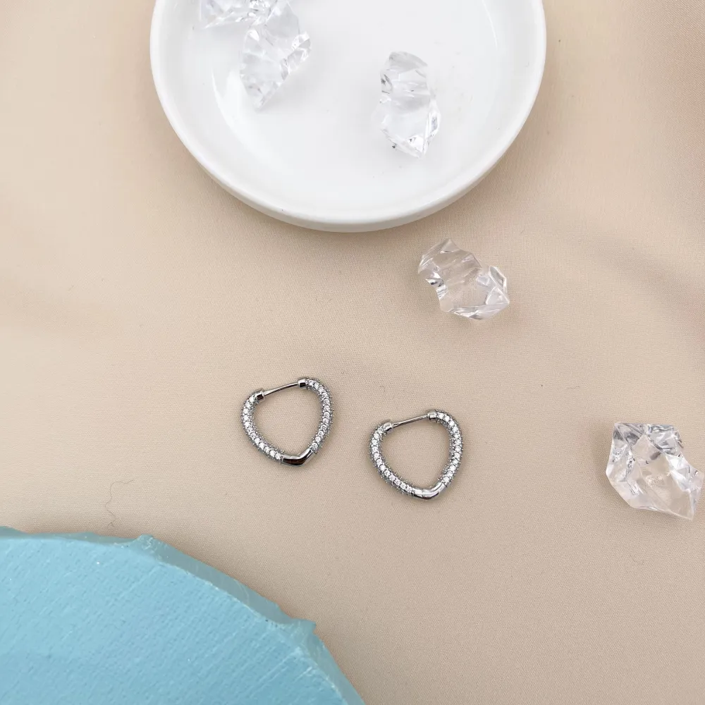 OMZ7384-Cuore- Orecchini con Zircone - OMZ7384-Cuore- Orecchini con Zircone