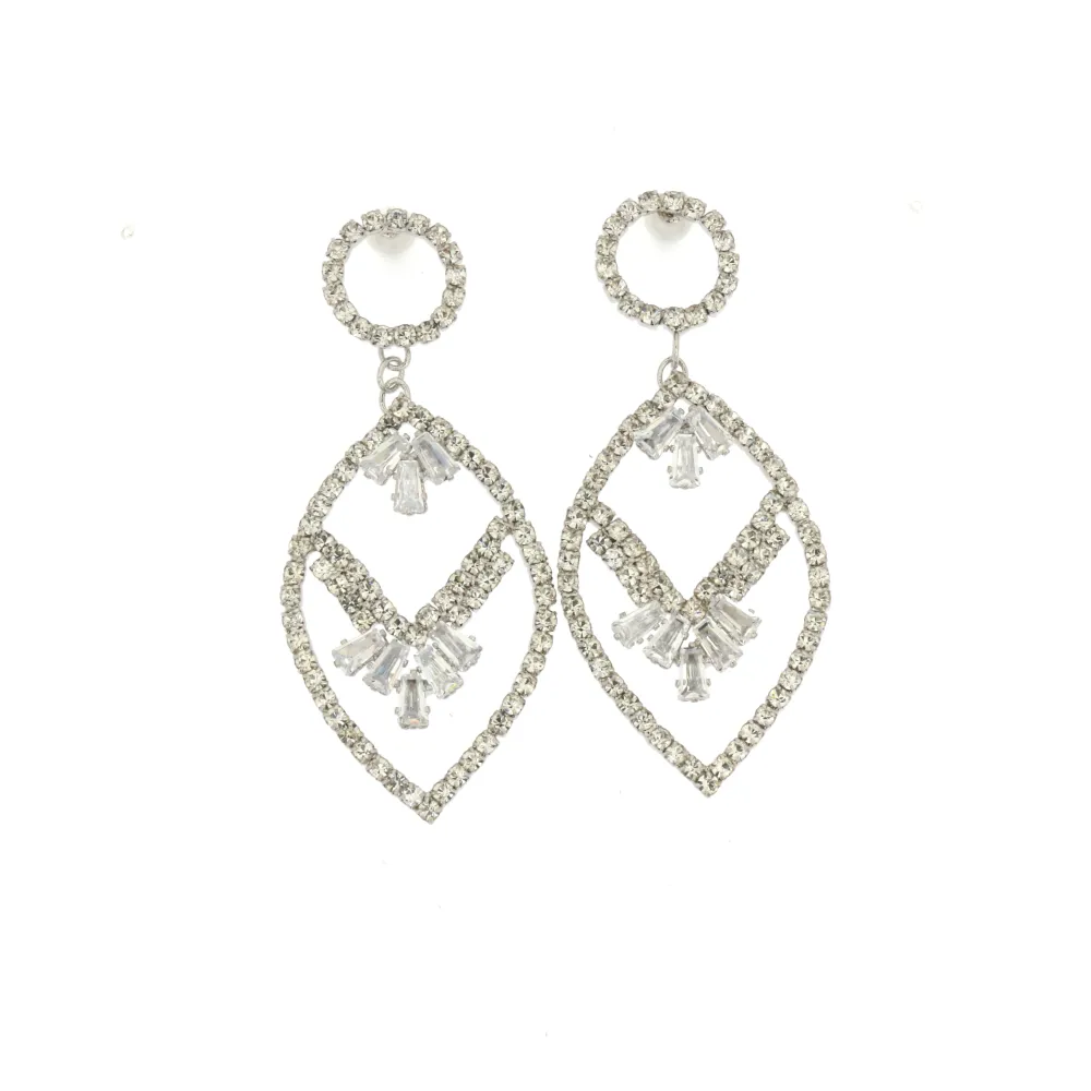 OMZ-Foglia 5139 - Orecchini con Cubic Zirconia - OMZ-Foglia 5139 - Orecchini con Cubic Zirconia