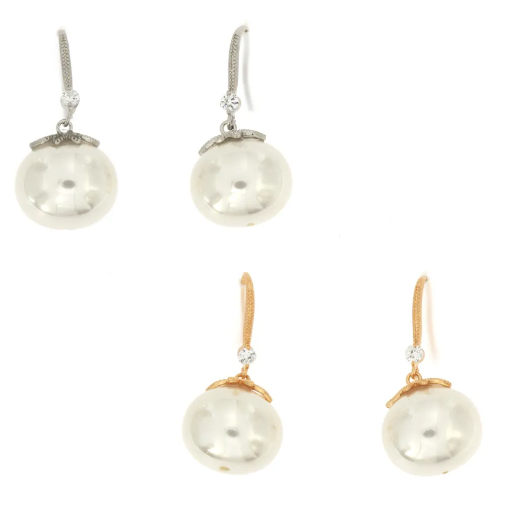 OMZ- Perla Ovale 5157-Orecchini con  Cubic Zirconia - OMZ- Perla Ovale 5157-Orecchini con  Cubic Zirconia