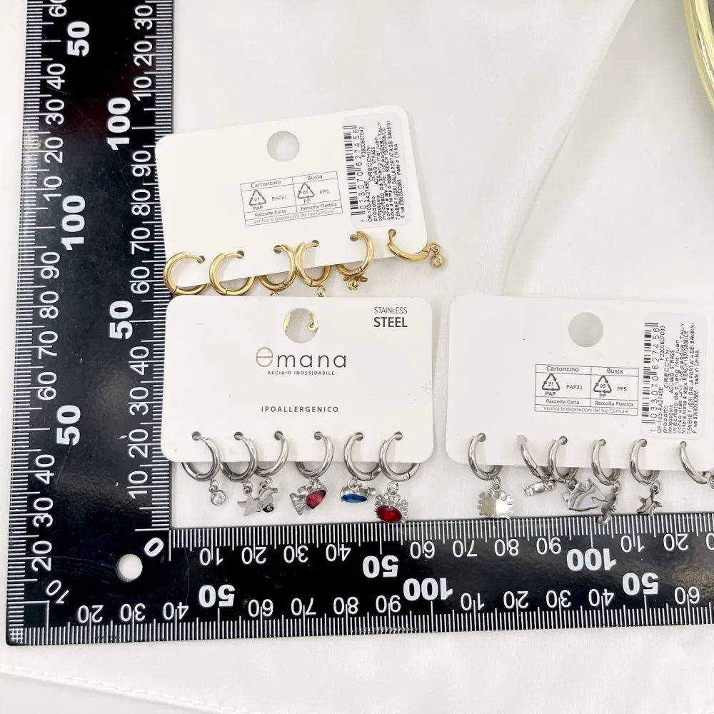 Croce -Set 6pz Orecchini in Acciaio - OPA-103-A2745E