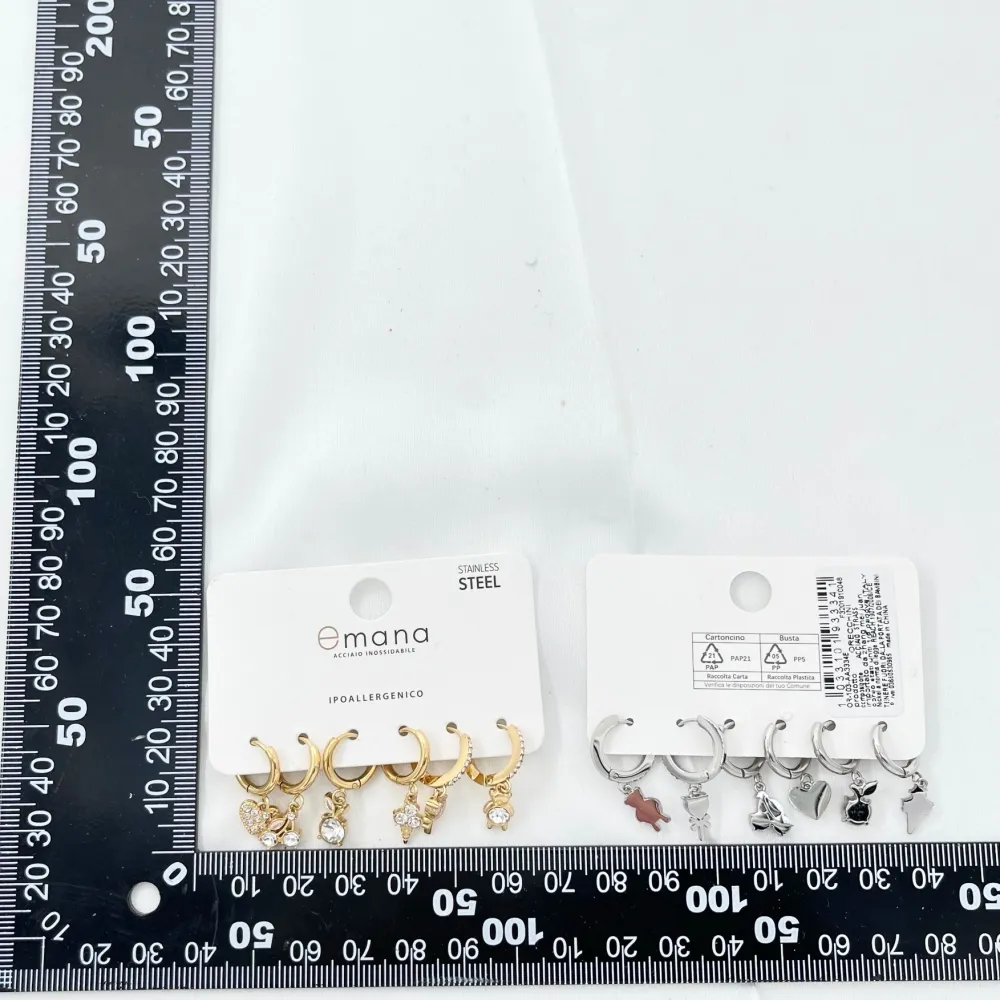 Gelato Ciliegia Orsetto--Set 6pz Orecchini in Acciaio - OPA-103-A3334E