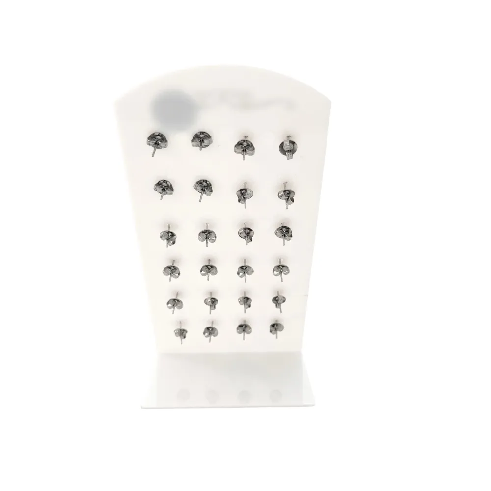 Soggetti Mix con Strass-12Paia Orecchini a Lobo in Acciaio - OPA-103-AA1326E