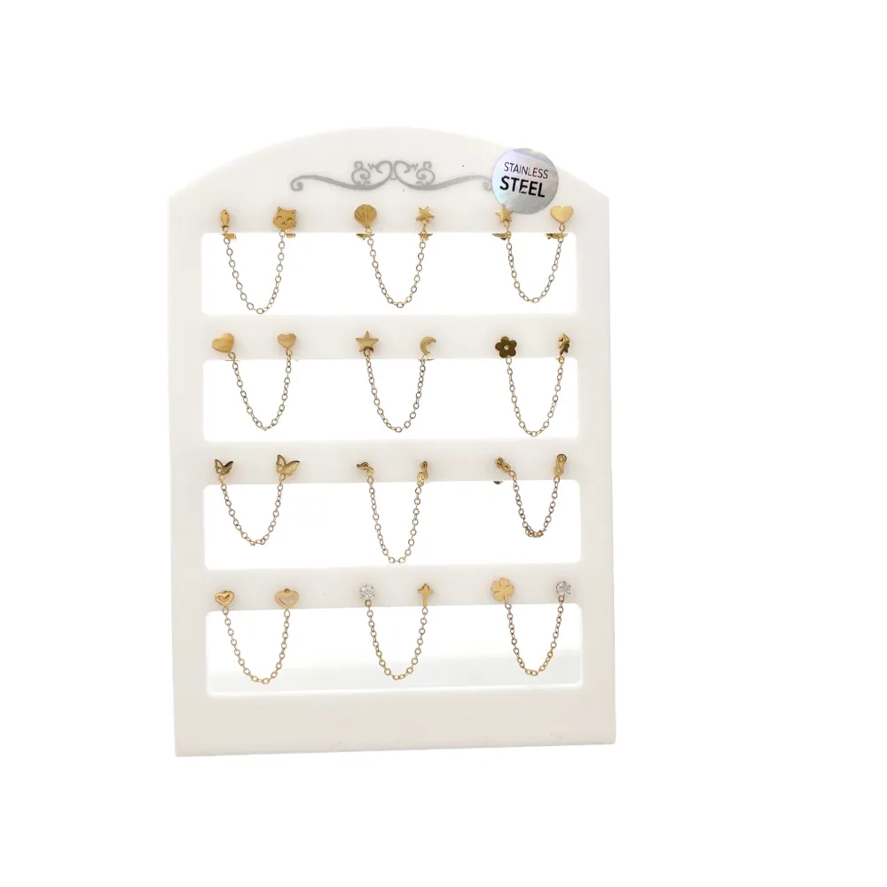 Soggetti Mix -Orecchini Saliscendi in Acciaio - OPA-103-AA1686E