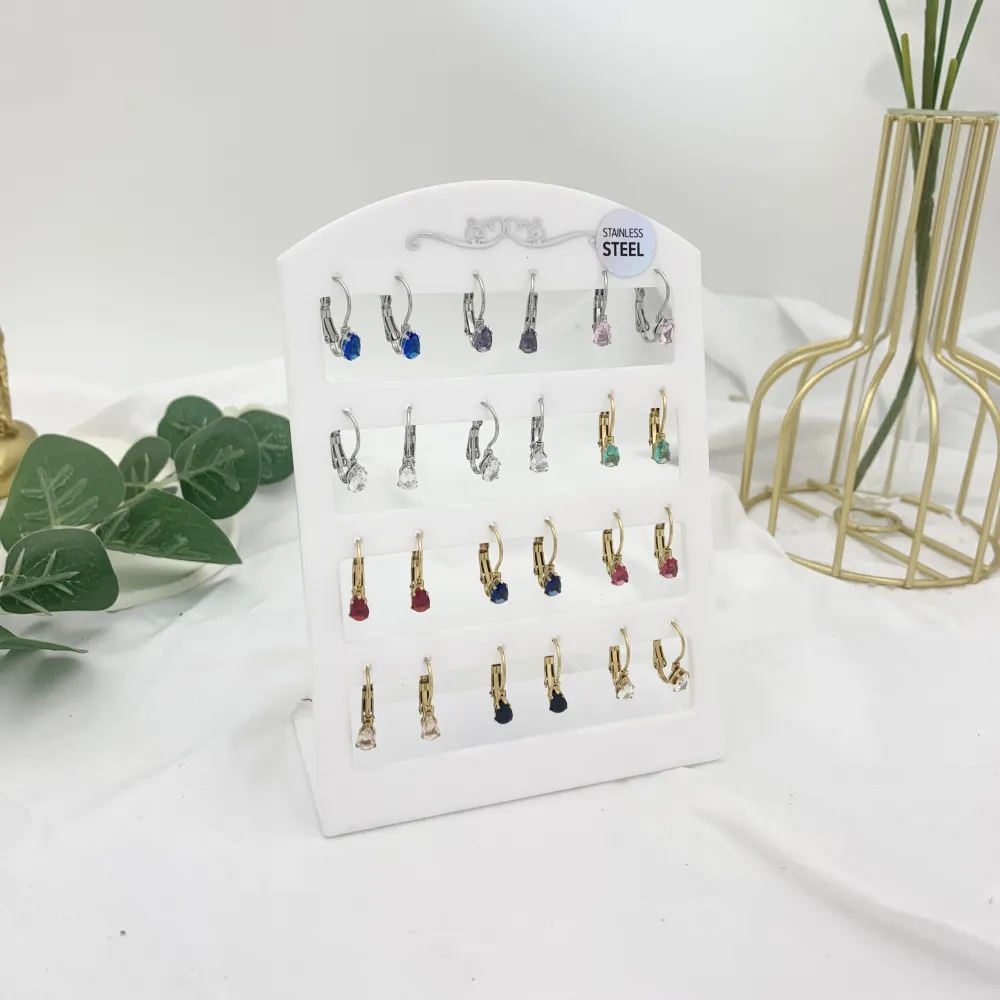 Punto Luce Goccia Colorata-12Paia Orecchini a Monachella in Acciaio - OPA-103-AA2559E