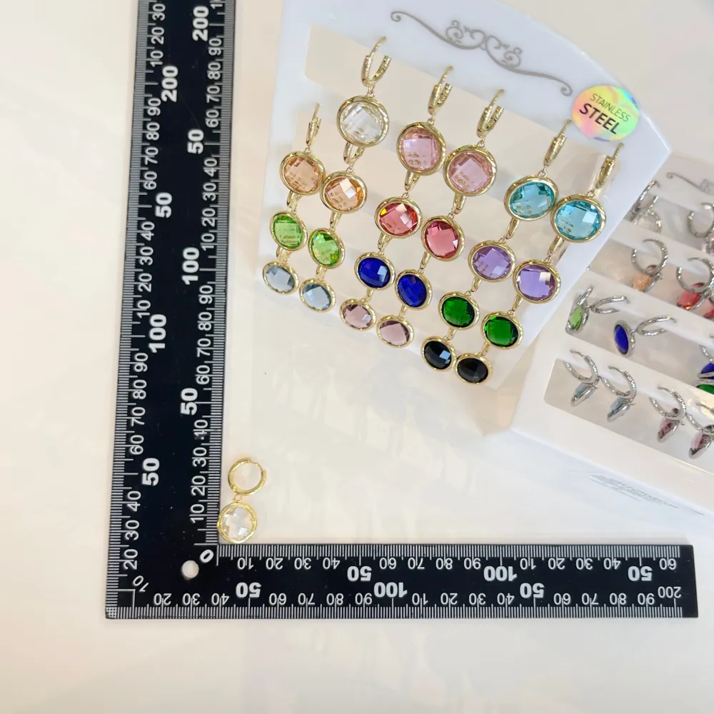 Cerchio  con Zirconia-12Paia Orecchini in Acciaio - OPA-103-AA5413EA