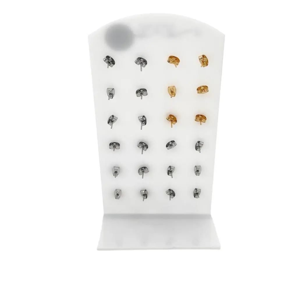 Pallina e Perla Catena Fianco-12 Paia Orecchini in Acciaio - OPA-103-AA811E