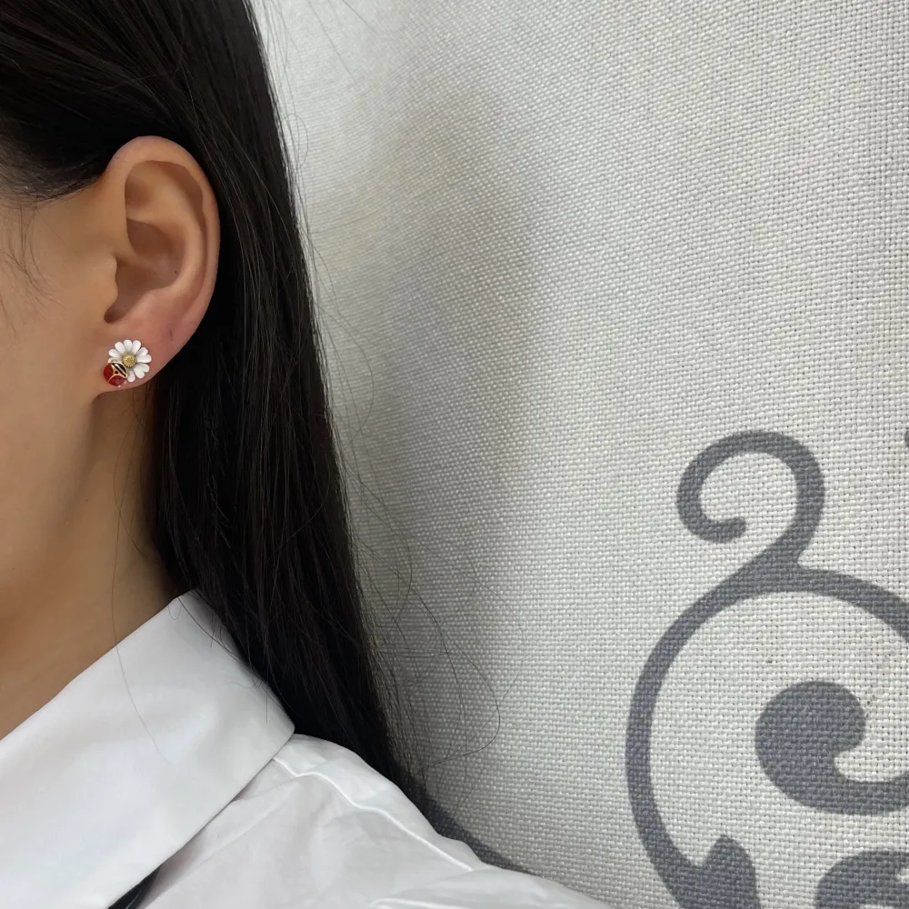 Coccinella Mix-Orecchini a Lobo in Acciaio - OPA-103-AA895E