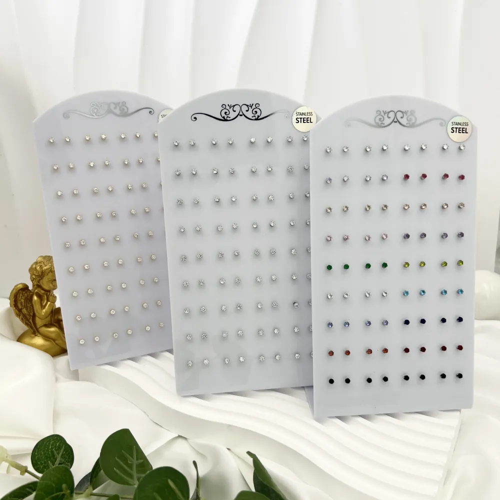 Punto Luce 3mm 6Griffe-36Paia Orecchini in Acciaio - OPA-107-87 3mm