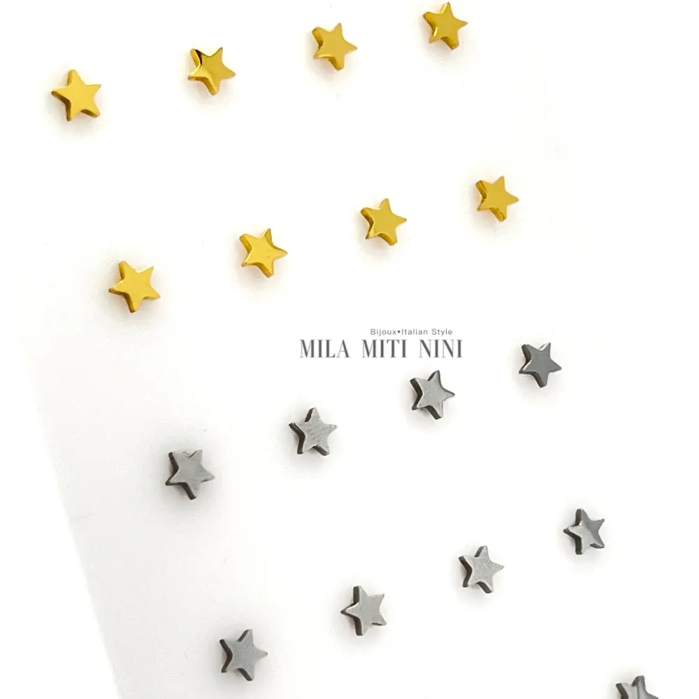 OPA450-201-Stellina-12 Paia Orecchini in Acciaio - OPA450-201-Stellina-12 Paia Orecchini in Acciaio