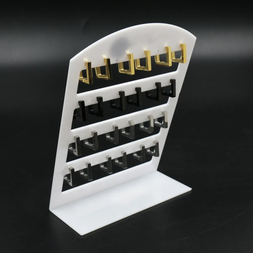 Orecchini in Acciaio (Conf. da 12 paia) - OPA450-213-Quadrato - 12 Paia Orecchini Acciaio