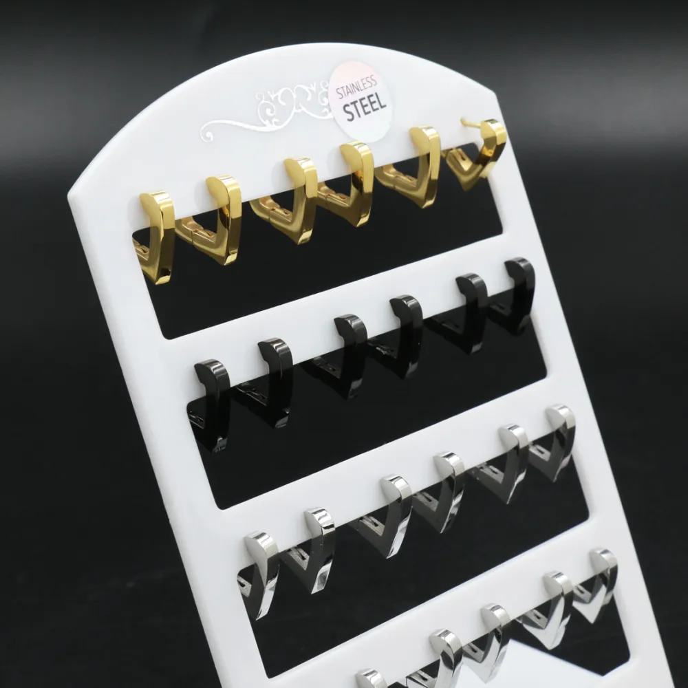 Orecchini in Acciaio (Conf. da 12 paia) - OPA450-214-Cuore - 12 Paia Orecchini Acciaio