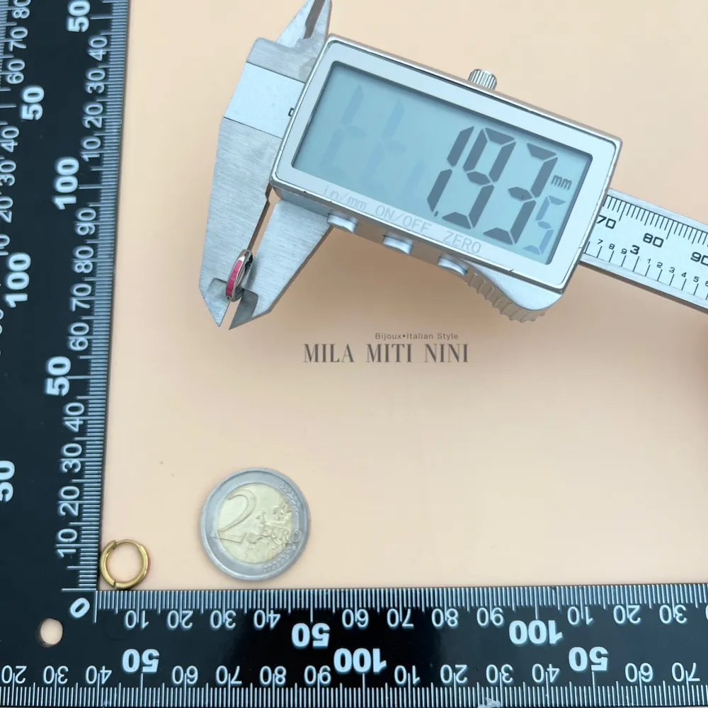 OPA450-412-Cerchio Smaltato-12 Paia Orecchini in Acciaio - OPA-450-412 2.0x8mm