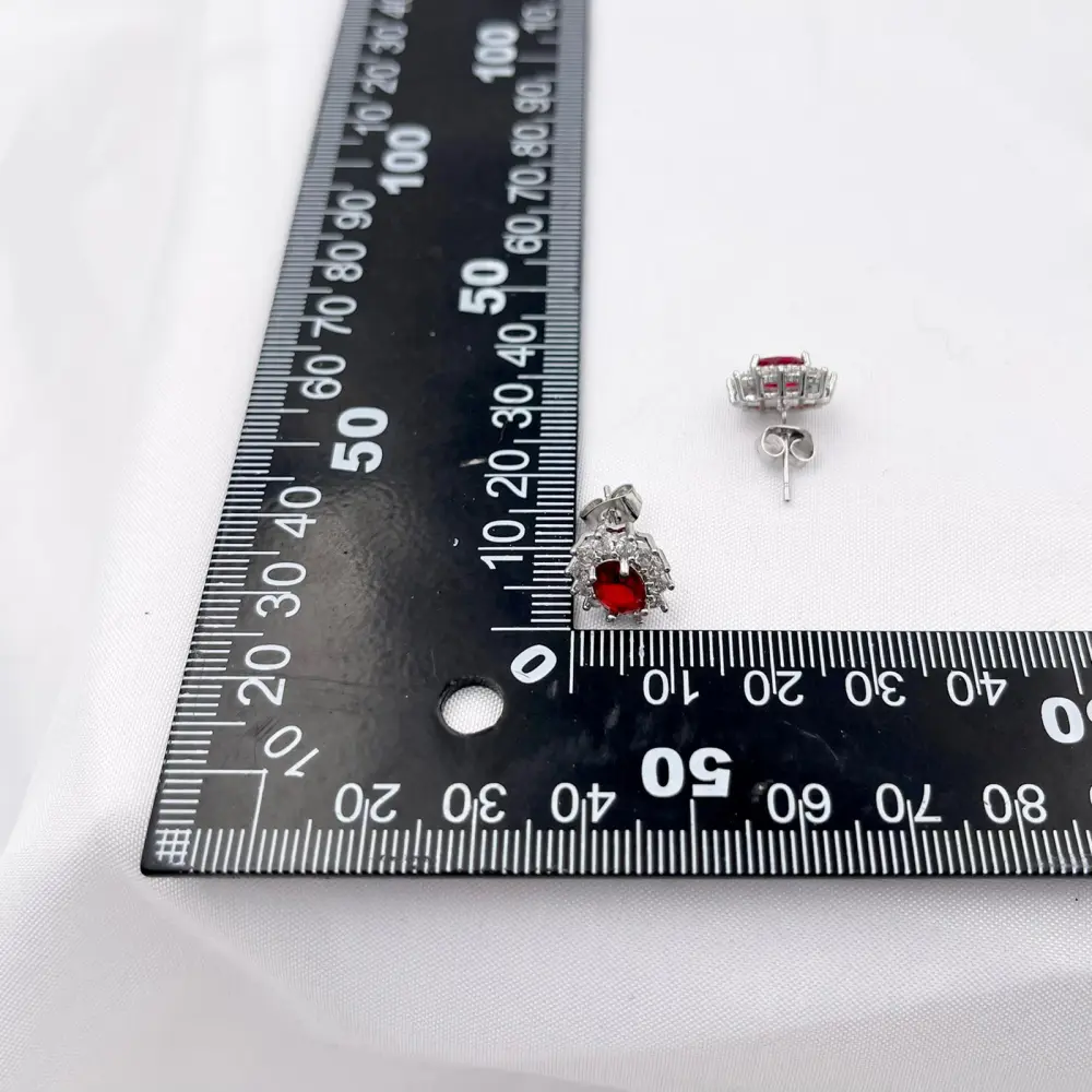 Ovale Colorato-12Paia Orecchini con Zirconia - OPM103-01