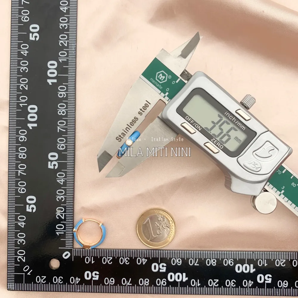 OPM109-30-Cerchio con P.luce-12 Paia Orecchini in Acciaio - OPM109-30-Cerchio con P.luce-12 Paia Orecchini