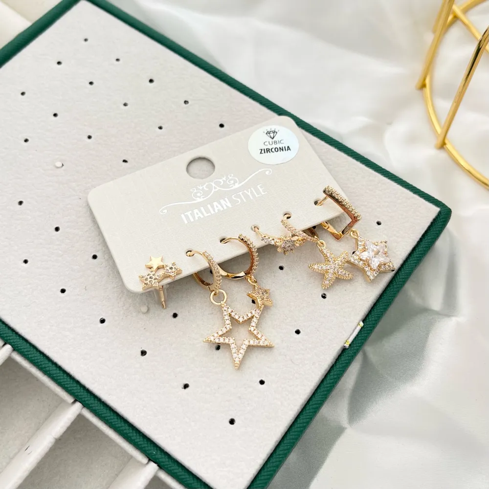 Stella-Set 6Pz Orecchini con Zirconia - OPM-109-L32