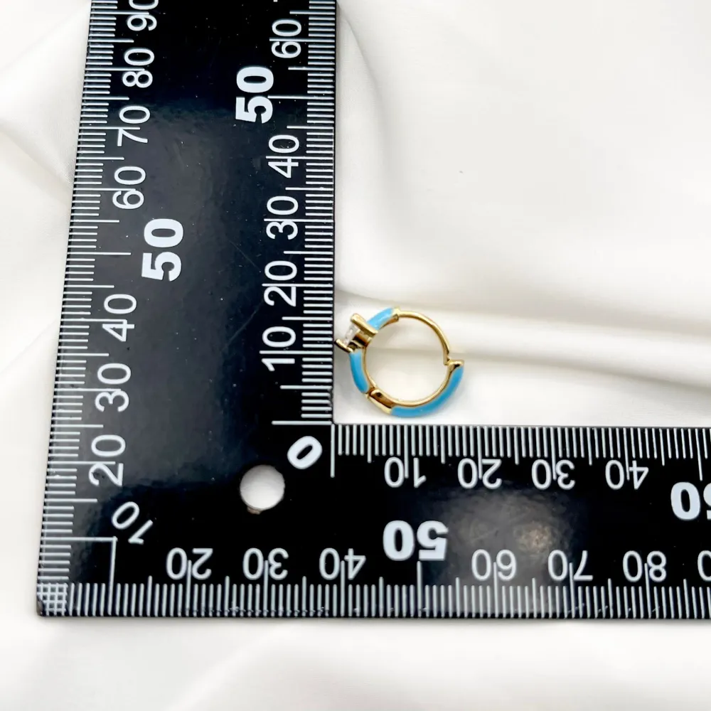 Cerchio Colorato Scuro con Cuore-12 Paia Orecchini con Zirconia - OPM-426-57