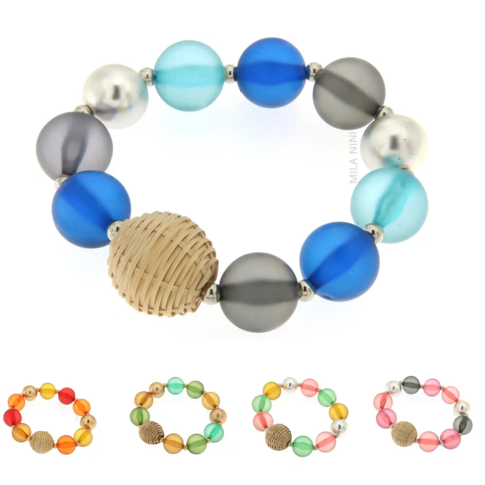 PBME Pallina Paglia - Bracciale Elastico Moda - PBME Pallina Paglia 1001 - Bracciale Elastico Moda