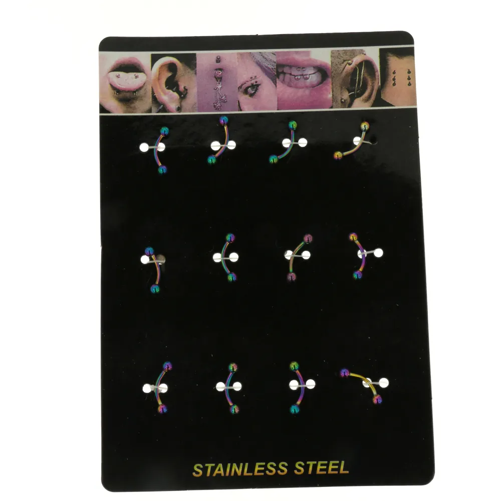 Alla Banana Pallina Arcobaleno 3 mm 4014 - In Acciaio - PCA4014-Alla Banana Pallina Arcobaleno 3 mm- In Acciaio