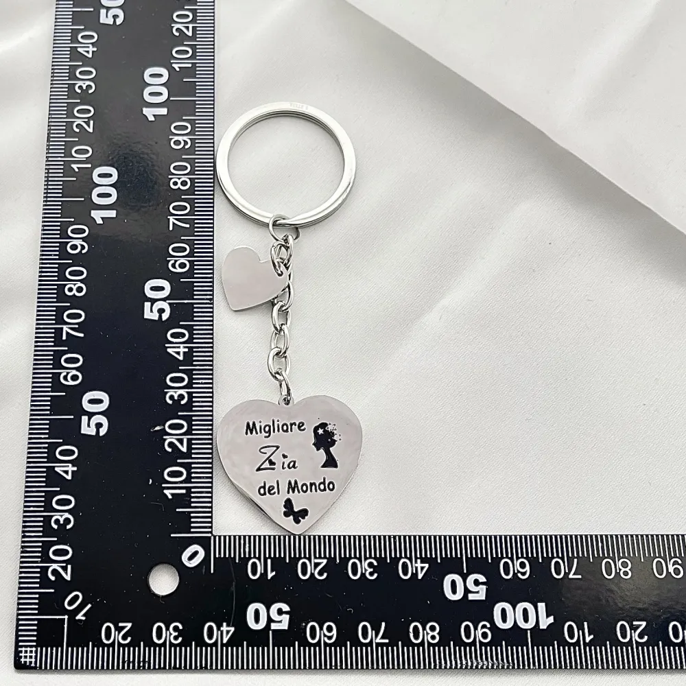 Migliore Zia del Mondo -Portachiavi in Acciaio - PKA-413-006