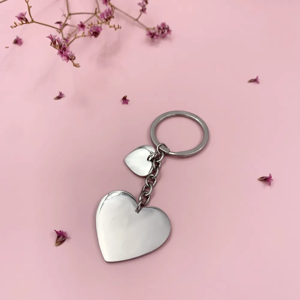 PKA6855- Cuore Liscio - Portachiave in Acciaio - PKA413-019