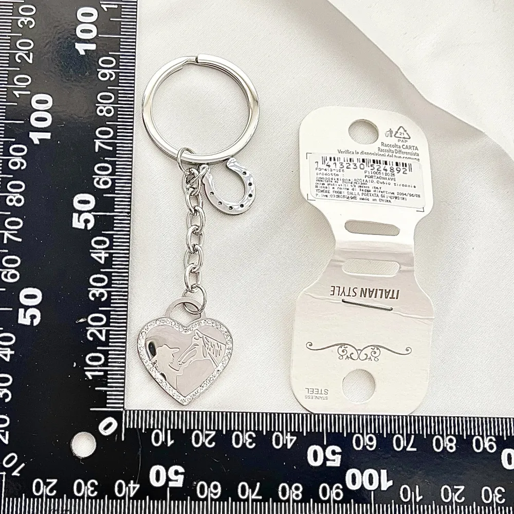 Cavallo e Donna-Portachiavi in Acciaio - PKA-413-156