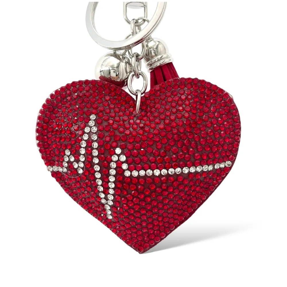 Mix Cuore Rosso-Portachiavi Similpelle e Strass - PKM-146-164