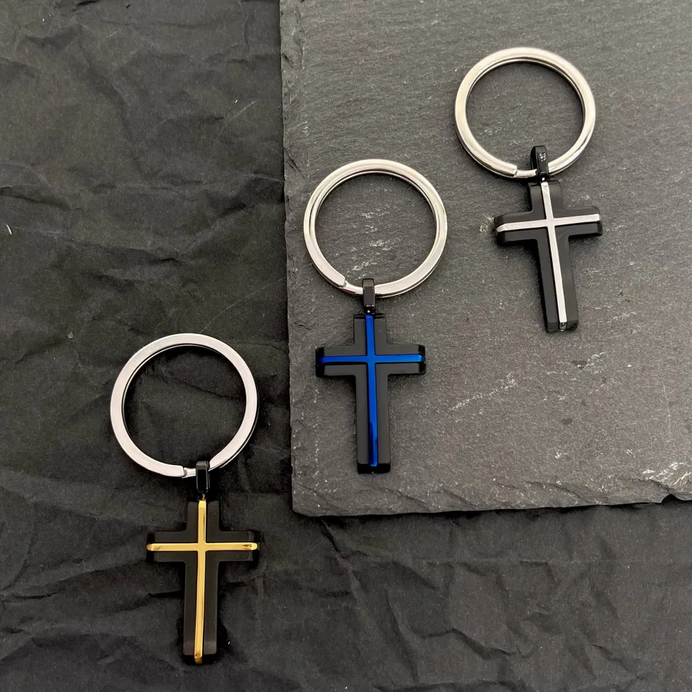 Croce-Portachiavi da Uomo in Acciaio - PKU-600-H289