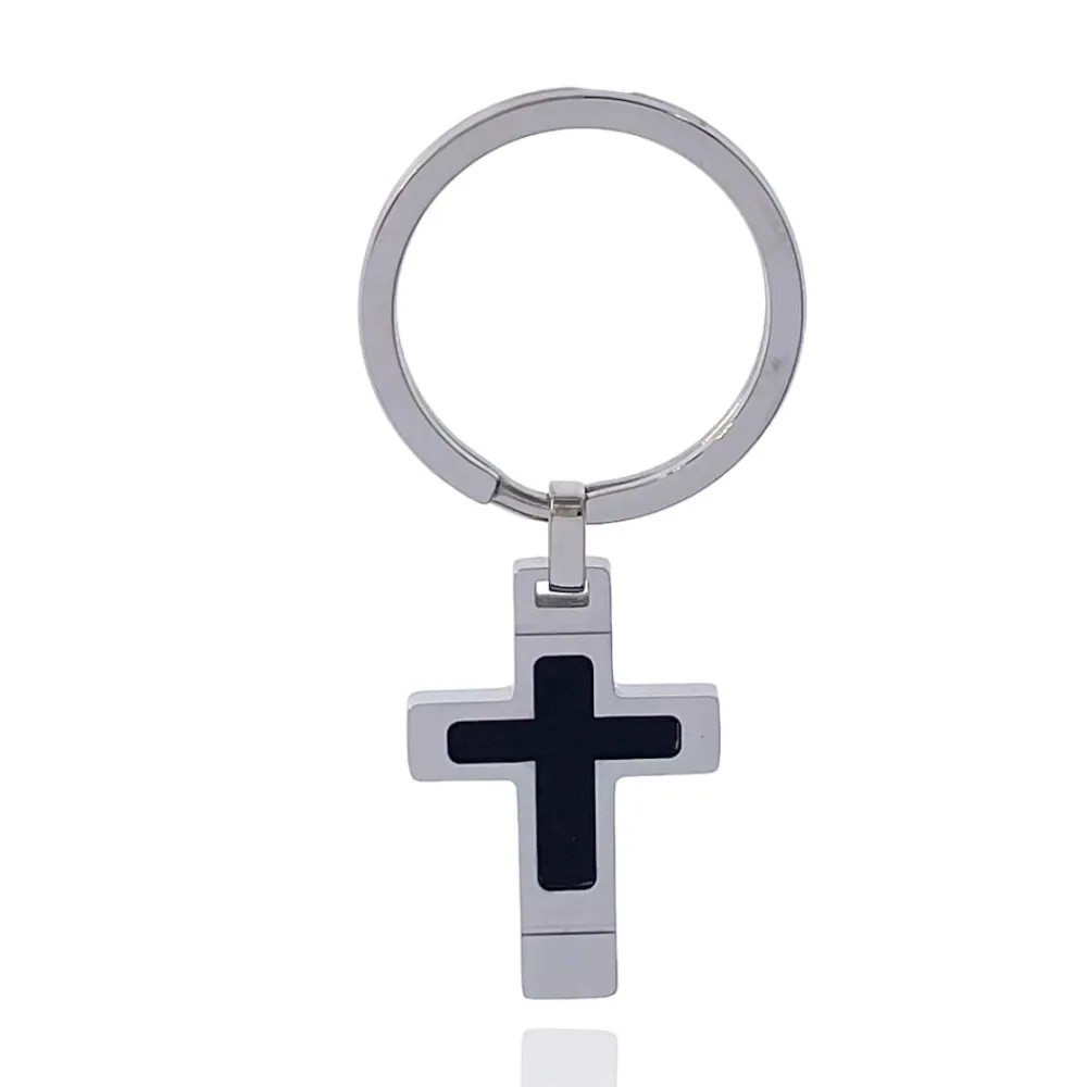 Croce-Portachiavi da Uomo in Acciaio - PKU-600-H293