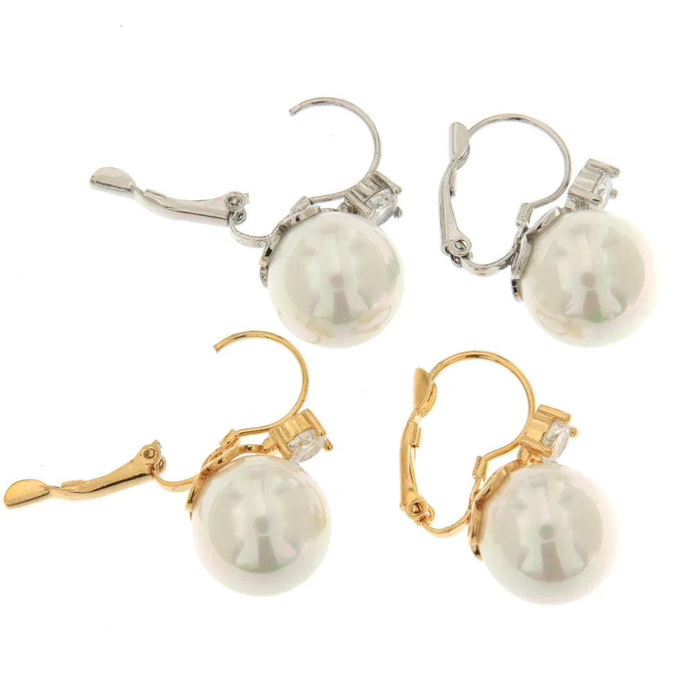 P.luce Perla 14 mm 3013- Orecchini a Monachella - P.luce Perla 14 mm 3013- Orecchini a Monachella