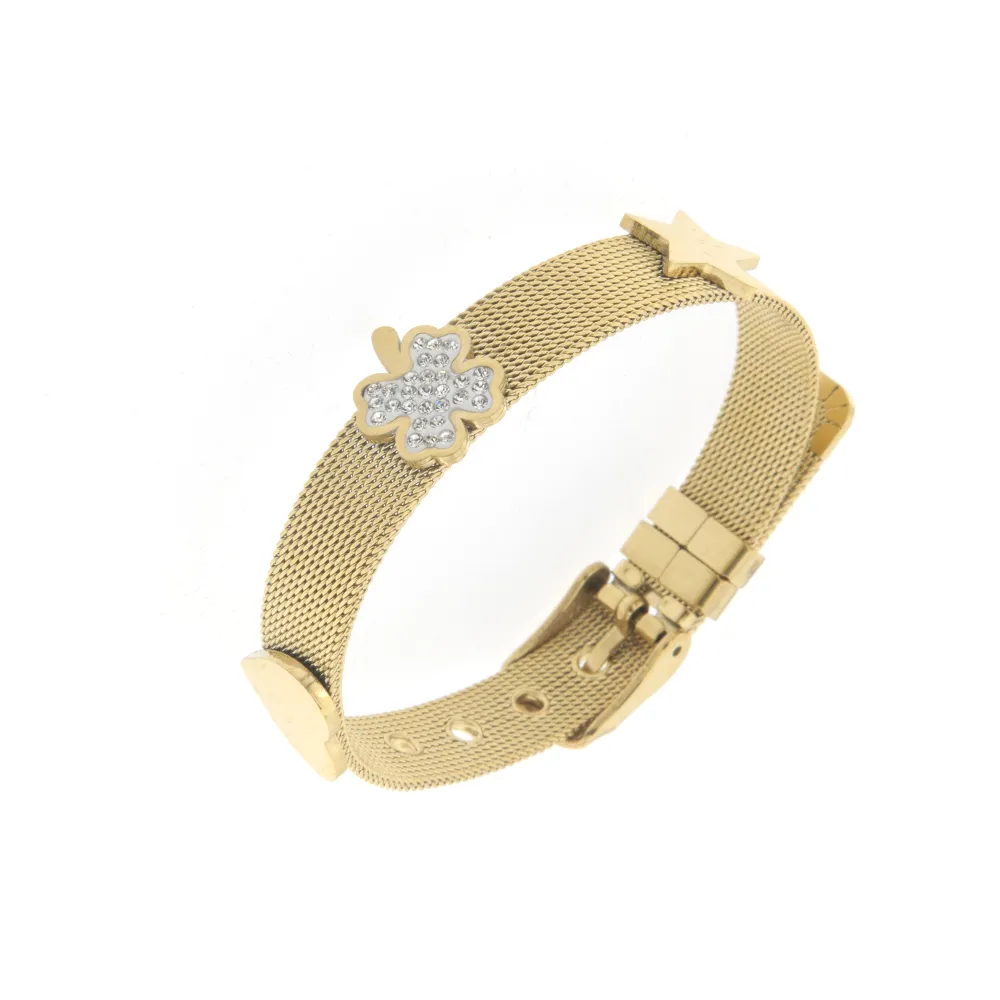 Bracciale da Donna In Acciaio - Quadrifoglio -Bracciale Cinturino Orologio