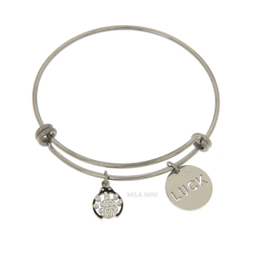 SBRA Coccinella Luck 0955 - Bracciale Rigido Acciaio - SBRA Coccinella Luck 0955 - Bracciale Rigido Acciaio