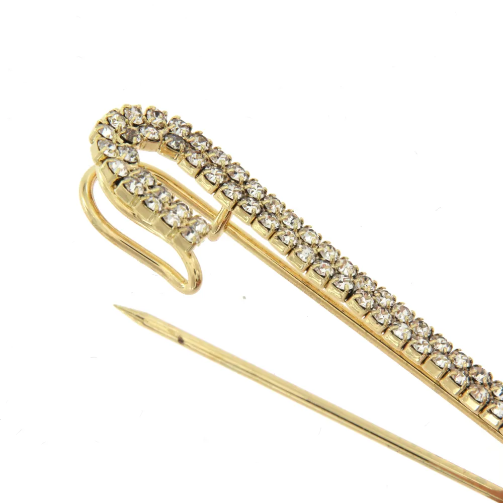 SP-Doppio Strass 5557- Spilla da Balia 7 cm - SPM-113-7265