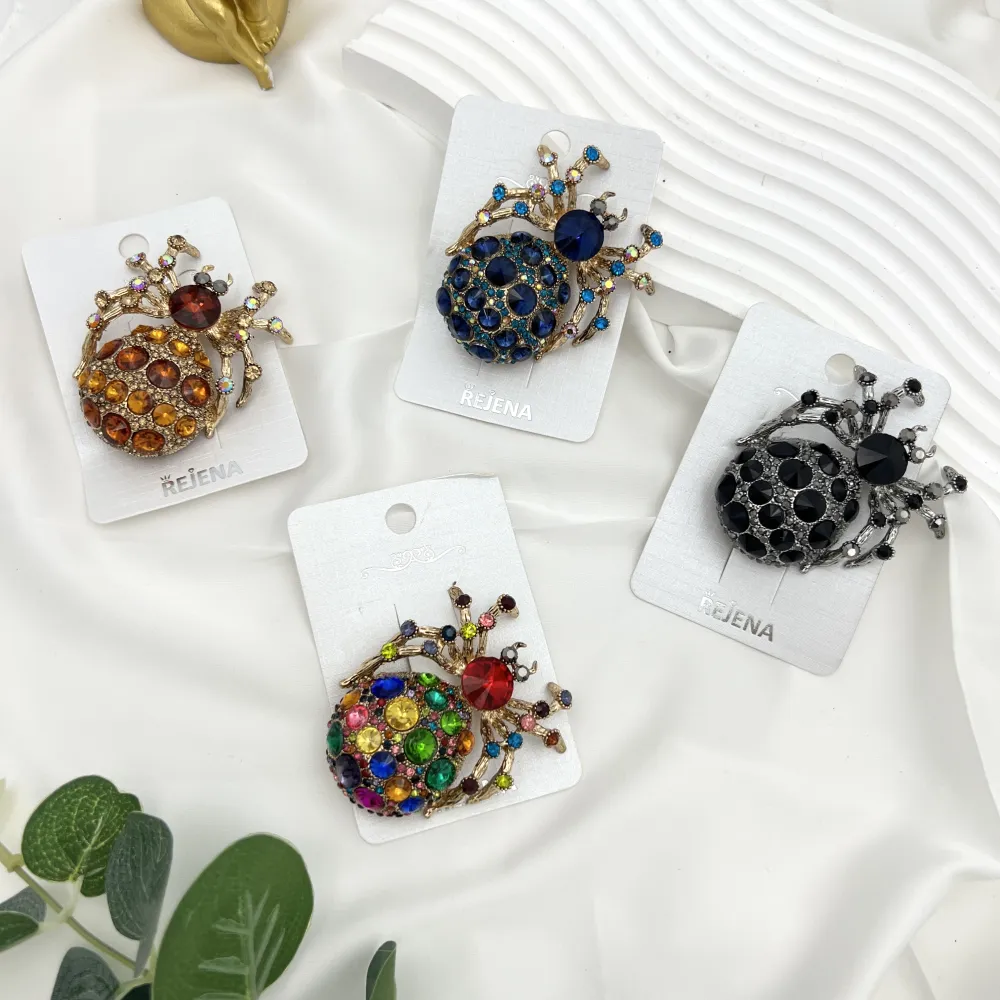 Ragno Grande-Spilla in Metallo e Strass - SPM-312-371