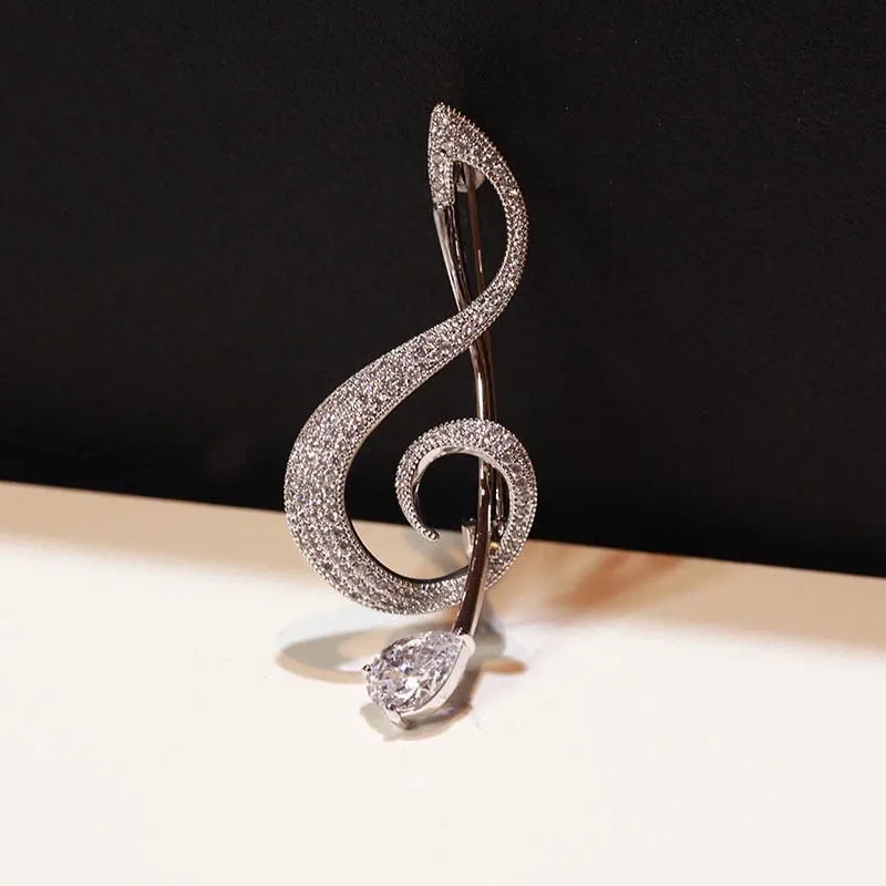 Nota Musicale-Spilla con Zirconia - SPM-506-177