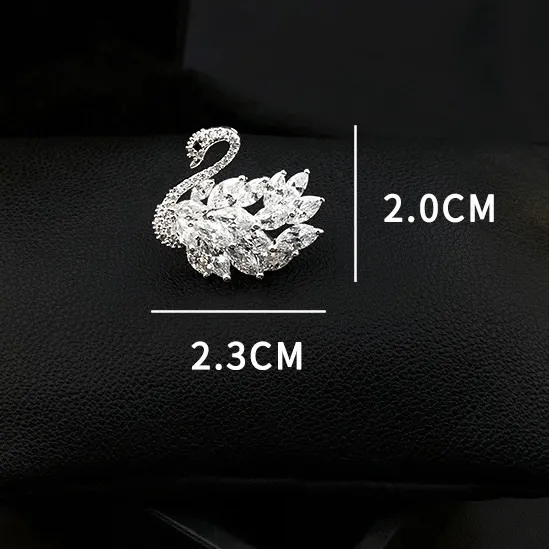 Cigno Piccolo-Spilla Piccola con Zirconia - SPM-506-200