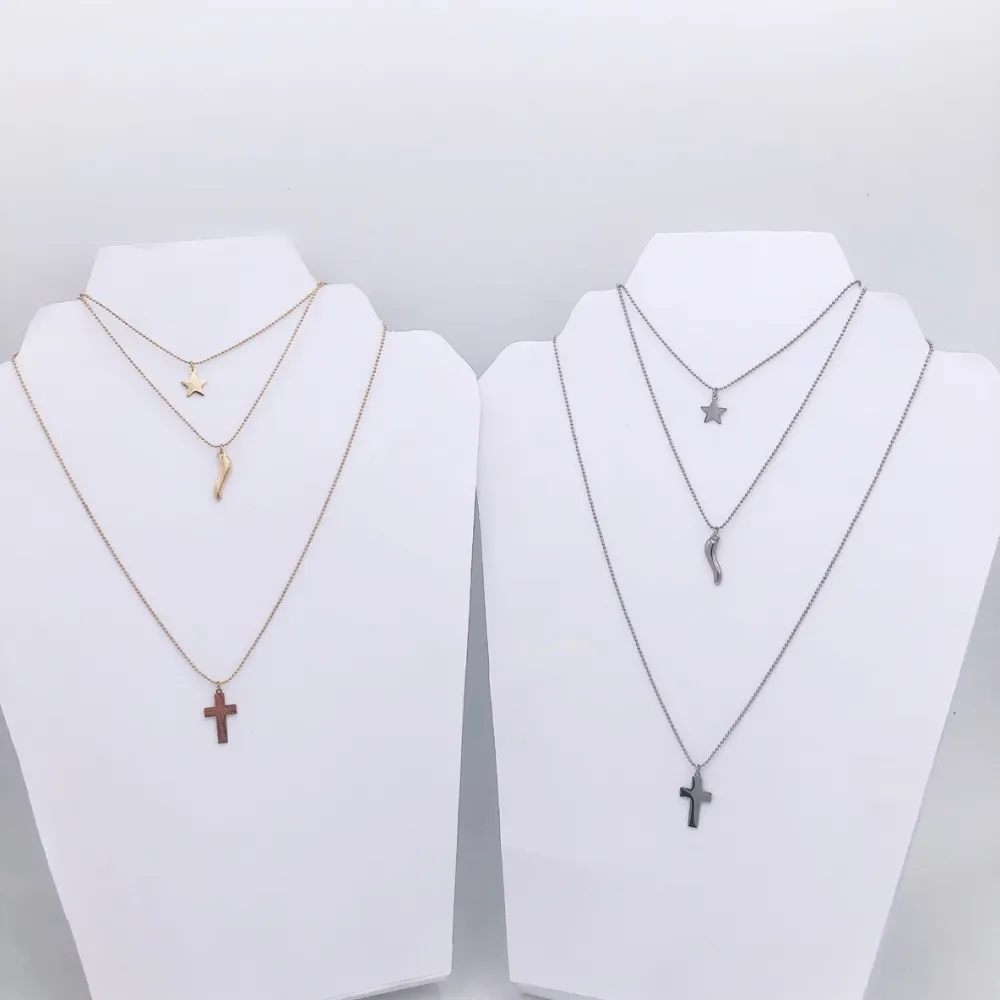 Cornino palline - Stella Corno croce Multifilo  - Collana 4477