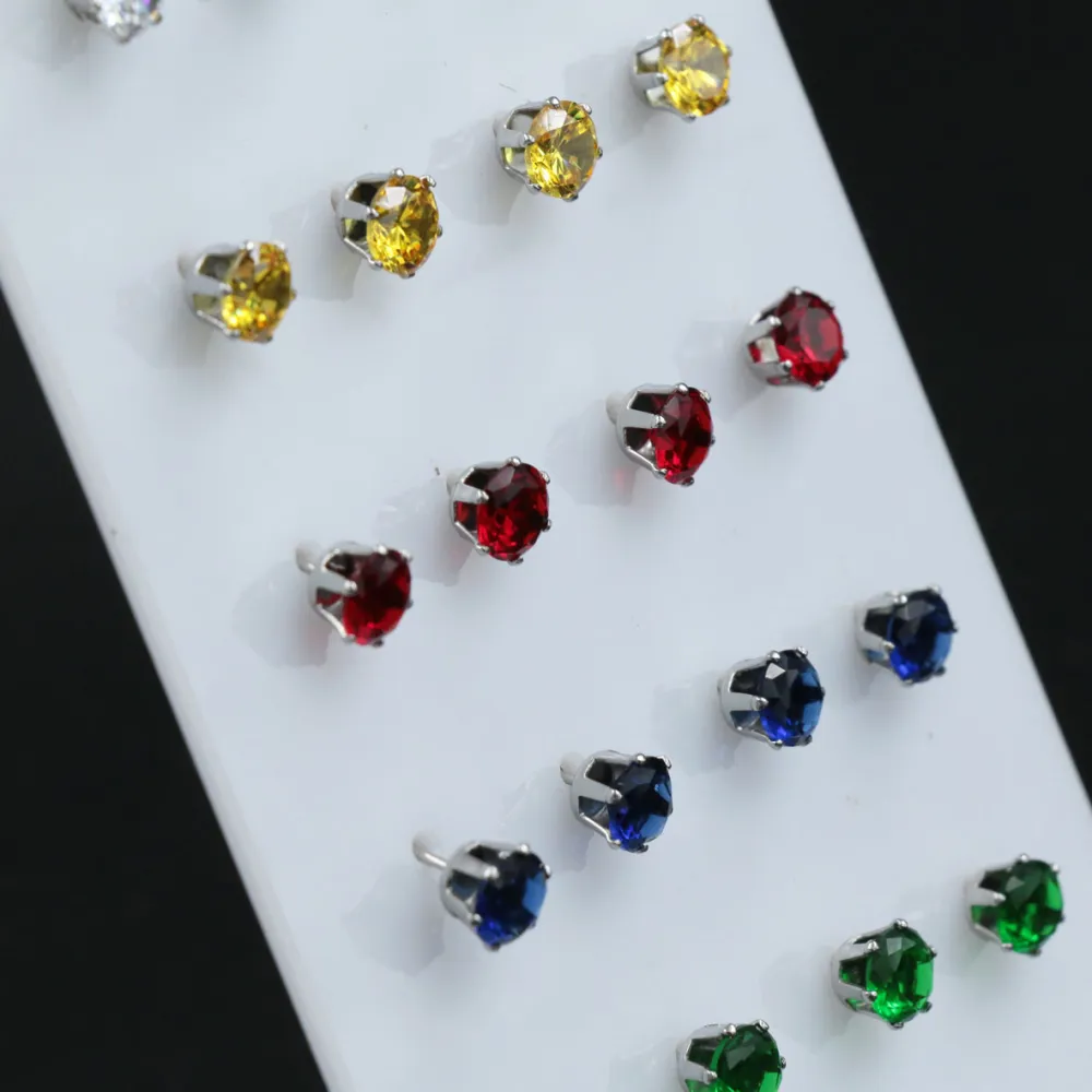 Orecchini punto luce a lobo in acciaio 6 cm (Conf. da 13 paia) - 12 Paia Punto Luce 6 cm