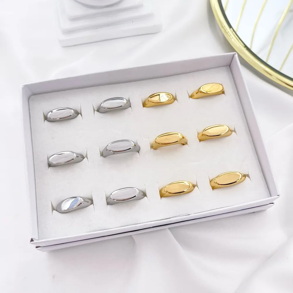 Semplice-Anello in Acciaio con Misura - AAM-103-AA3523R