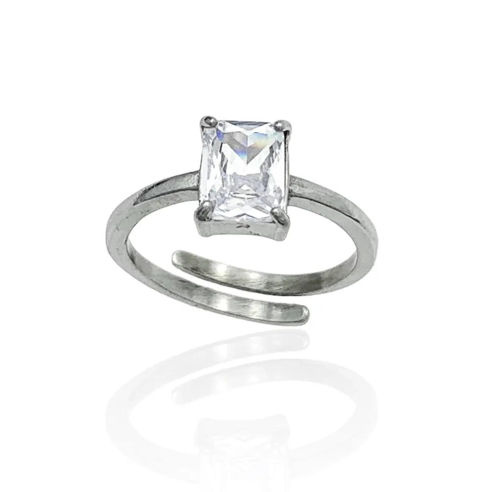 Mix Anelli Basici con Zirconia-36pz Anelli Regolabili in Acciaio - AAR-103-AA01R