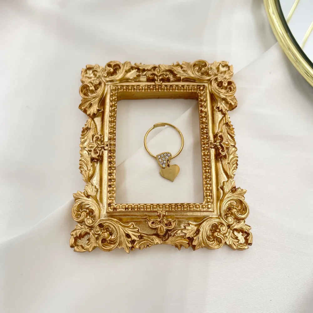 Doppio Cuore Pendente-Anello in Acciaio - AAR-103-AA2449R