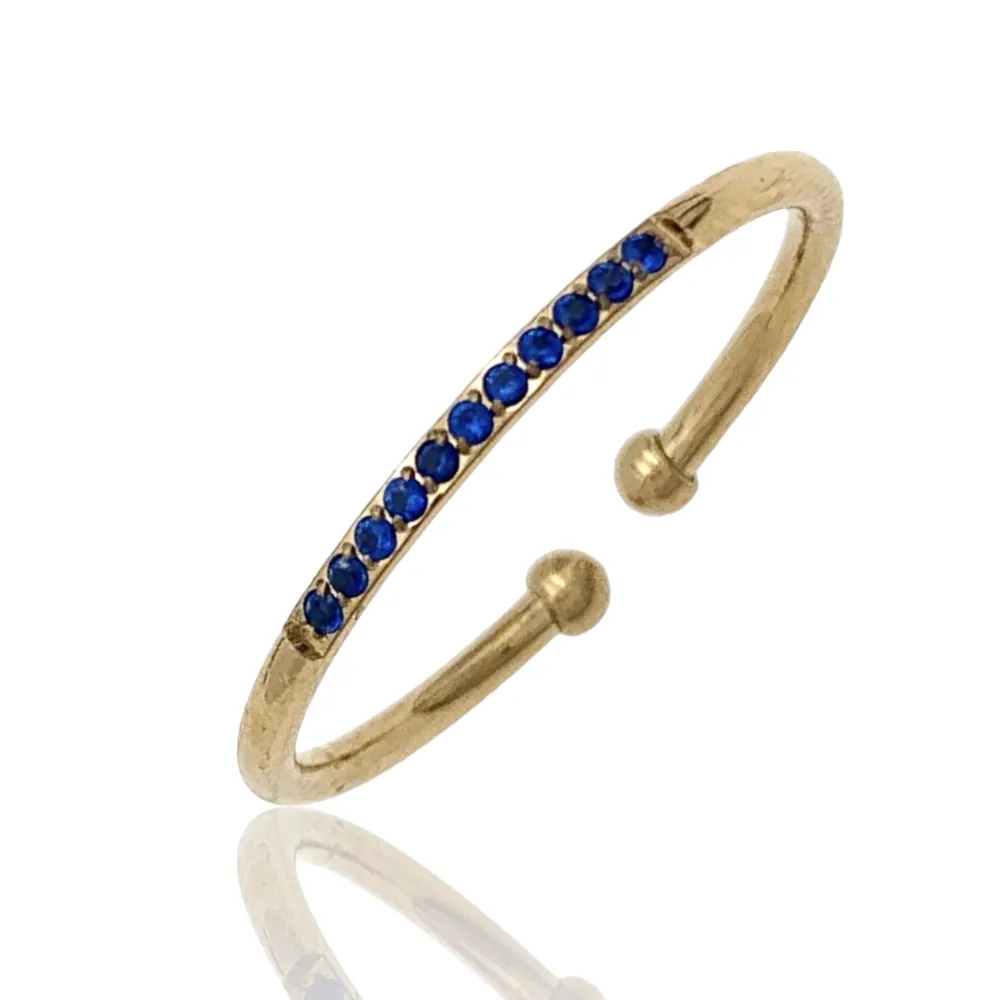 Mezza Fila Zirconia-36Pz Anelli Regolabili in Acciaio - AAR-103-AA2490