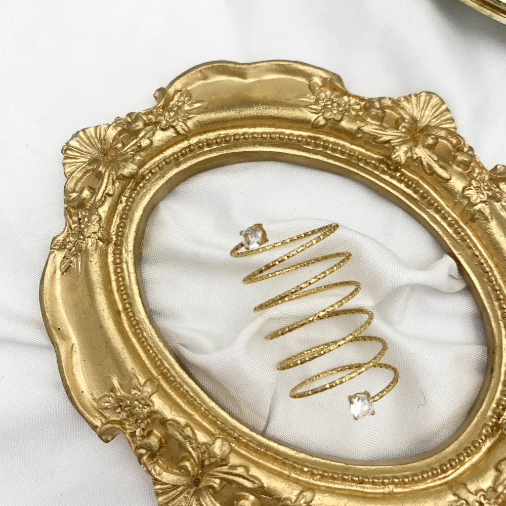 6 Fili a Molla con Punto Luce -Anello in Acciaio - AAR-103-AA4013R