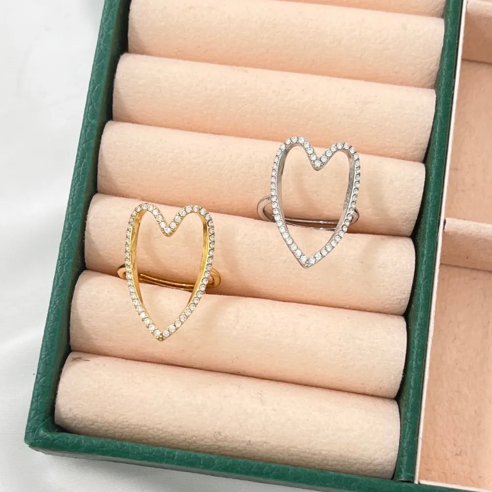 Cuore Vuoto  -Anello Regolabile in Acciaio - AAR-103-AA4225R